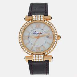 Pre Owned Chopard Imperiale 384238-5003 Quartz Mother of Pearl Diamond 18K Rose Gold Women's Wristwatch 28 mm