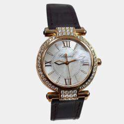 Pre Owned Chopard Imperiale 384238-5003 Quartz Mother of Pearl Diamond 18K Rose Gold Women's Wristwatch 28 mm