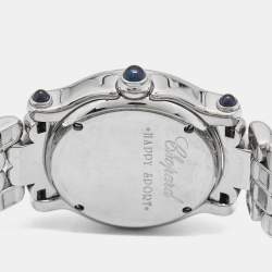 Pre Owned Chopard Happy Sport 27/8250-23 White Dial Stainless Steel Diamond Women's Wristwatch 26 mm