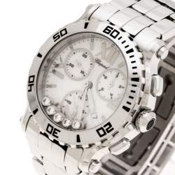 مملوكة مسبقًا Chopard White Stainless Steel Happy Sport 8499 Women's Wristwatch 42 mm