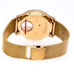 Pre Owned ساعة يد نس ائية شوبارد هابي دايمونتس 4176 ذهب وردي عيار 18 حلية شمس صدف 40مم