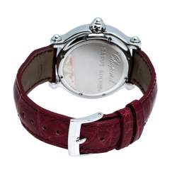 Chopard Pink Mother Of Pearl Stainless Steel Pink Ruby Diamond Happy Sport 28/8944-21 Women's Wristwatch 38 mm
