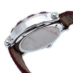 Chopard Pink Mother Of Pearl Stainless Steel Pink Ruby Diamond Happy Sport 28/8944-21 Women's Wristwatch 38 mm