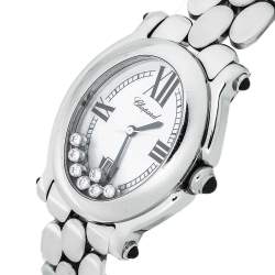 Chopard Mother Of Pearl Stainless Steel Diamond Happy Sport 27/8418-23 Women's Wristwatch 30 mm