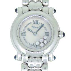 Chopard MOP Stainless Steel Diamonds Happy Sport 8250-23 Women's Wristwatch 26 MM