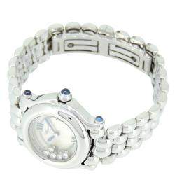 Chopard MOP Stainless Steel Diamonds Happy Sport 8250-23 Women's Wristwatch 26 MM