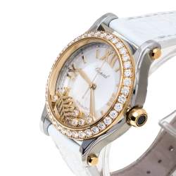 Chopard Mother Of Pearl 18K Yellow Gold Stainless Steel Leather