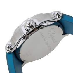 Chopard Blue Stainless Steel and Rubber Happy Sport 28/8452 8347 Women's Wristwatch 38 mm
