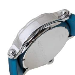Chopard Blue Stainless Steel and Rubber Happy Sport 28/8452 8347 Women's Wristwatch 38 mm