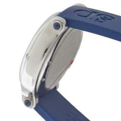 Pre Owned Chopard Blue Stainless Steel Diamonds Happy Sport 27/8323-23 Women's Wristwatch 32.5MM