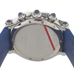 Pre Owned Chopard Blue Stainless Steel Diamonds Happy Sport 27/8323-23 Women's Wristwatch 32.5MM