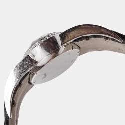 Chopard Mother of Pearl 18k White Gold Alligator Leather Diamond Happy Oval 139018 Women's Wristwatch 42 mm