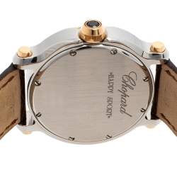 Pre Owned Chopard White 18K Rose Gold & Stainless Steel Happy Sport 278492 Women's Wristwatch 36 mm
