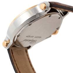 Pre Owned Chopard White 18K Rose Gold & Stainless Steel Happy Sport 278492 Women's Wristwatch 36 mm