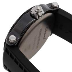 Pre Owned Chopard Black Ceramic Diamonds Happy Sport Limited Edition 28/8507 Women's Wristwatch 38 mm