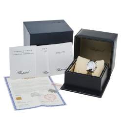Pre Owned Chopard Mother of Pearl Stainless Steel Diamond Happy Sport 278418-3004 Women's Wristwatch 30 mm