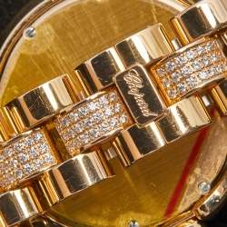 Pre Owned Chopard Mother of Pearl 18K Rose Gold Diamond Happy Sport 4183 Women's Wristwatch 36 mm
