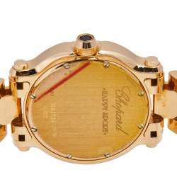 Pre Owned Chopard Mother of Pearl 18K Rose Gold Diamond Happy Sport 4183 Women's Wristwatch 36 mm