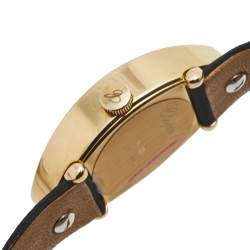 Pre Owned Chopard Mother of Pearl 18K Yellow Gold Satin 12/7437/8 Women's Wristwatch 23 mm