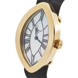 Pre Owned Chopard Mother of Pearl 18K Yellow Gold Satin 12/7437/8 Women's Wristwatch 23 mm