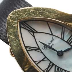Pre Owned Chopard Mother of Pearl 18K Yellow Gold Satin 12/7437/8 Women's Wristwatch 23 mm