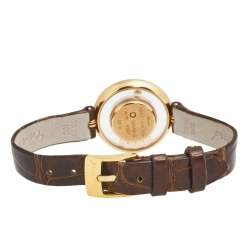 Chopard Mother of Pearl 18k Rose Gold Diamond Alligator Happy Diamonds 4527 Women's Wristwatch 26 mm