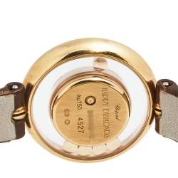 Chopard Mother of Pearl 18k Rose Gold Diamond Alligator Happy Diamonds 4527 Women's Wristwatch 26 mm