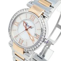 Chopard Silver Mother of Pearl 18k Rose Gold Stainless Steel Diamond Imperiale 388532-6004 Women's Wristwatch 36 mm