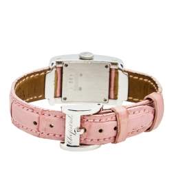 Pre Owned Chopard White 18k White Gold Alligator La Strada 41/7404/8 Women's Wristwatch 18 mm