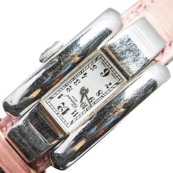 Pre Owned Chopard White 18k White Gold Alligator La Strada 41/7404/8 Women's Wristwatch 18 mm