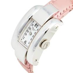 Pre Owned Chopard White 18k White Gold Alligator La Strada 41/7404/8 Women's Wristwatch 18 mm