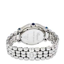 Pre Owned Chopard White Stainless Steel Diamond Happy Sport 27/8236 Women's Wristwatch 32 mm