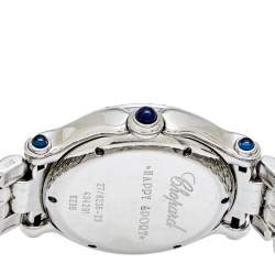 Pre Owned Chopard White Stainless Steel Diamond Happy Sport 27/8236 Women's Wristwatch 32 mm