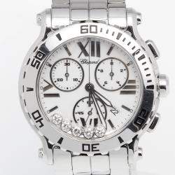 Chopard White Stainless Steel Diamond Happy Sport 288499-3003 Women's Wristwatch 42 mm