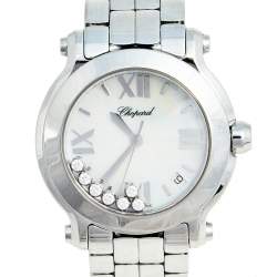 Chopard Mother of Pearl Stainless Steel Happy Sport 8475 Women's Wristwatch 35 mm