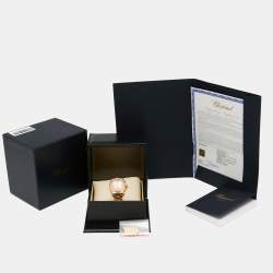 Pre Owned Chopard Mother of Pearl 18k Rose Gold Diamond Happy Sport 5350 Women's Wristwatch 30 mm