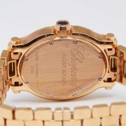 Pre Owned Chopard Mother of Pearl 18k Rose Gold Diamond Happy Sport 5350 Women's Wristwatch 30 mm