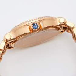 Pre Owned Chopard Mother of Pearl 18k Rose Gold Diamond Happy Sport 5350 Women's Wristwatch 30 mm