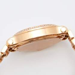 Pre Owned Chopard Mother of Pearl 18k Rose Gold Diamond Happy Sport 5350 Women's Wristwatch 30 mm