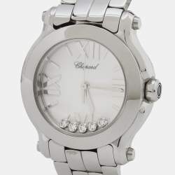 Chopard White Stainless Steel Diamond Happy Diamond 278509-3002 Women's Wristwatch 30 mm