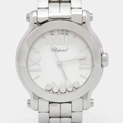 Chopard White Stainless Steel Diamond Happy Diamond 278509-3002 Women's Wristwatch 30 mm
