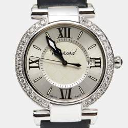 Chopard Silver Stainless Steel Diamond Satin Imperiale 388532-3001 Women's Wristwatch 36 mm