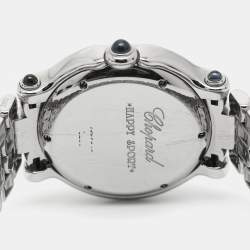 Pre Owned Chopard White Stainless Steel Happy Sport 27/8236-23 Women's Wristwatch 32 mm