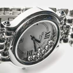 Pre Owned Chopard White Stainless Steel Happy Sport 27/8236-23 Women's Wristwatch 32 mm