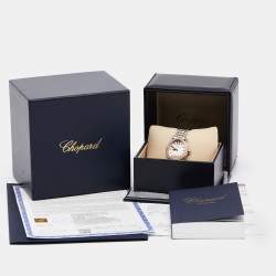 Pre Owned Chopard Silver 18k Rose Gold Stainless Steel Diamond Happy Sport 278602-6004 Women's Wristwatch 29 mm