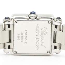 Pre Owned Chopard White Diamonds Stainless Steel Happy Sport 27/8893-23 Quartz Women's Wristwatch 23 mm
