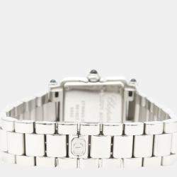 Pre Owned Chopard White Diamond Stainless Steel Happy Sport 27/8893-23 Quartz Women's Wristwatch 23 mm