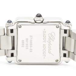 Pre Owned Chopard White Diamond Stainless Steel Happy Sport 27/8893-23 Quartz Women's Wristwatch 23 mm