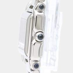 Pre Owned Chopard Black Diamond Stainless Steel Happy Sport 27/8893-23 Quartz Women's Wristwatch 23 mm