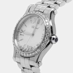 Chopard White Stainless Steel Diamond Happy Sport 278582-3004 Women's Wristwatch 36 mm